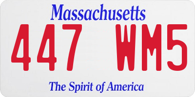 MA license plate 447WM5