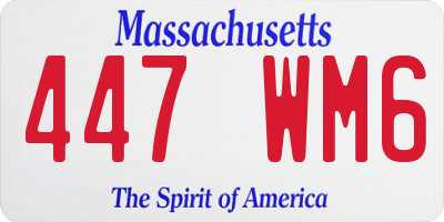 MA license plate 447WM6