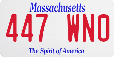 MA license plate 447WN0