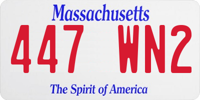 MA license plate 447WN2