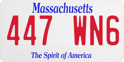 MA license plate 447WN6
