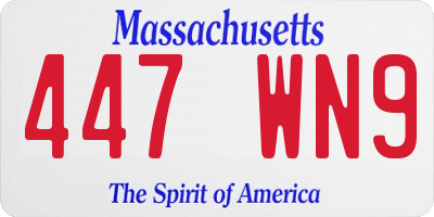 MA license plate 447WN9