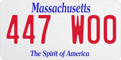 MA license plate 447WO0