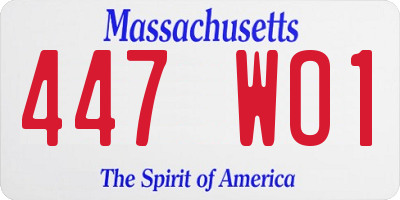 MA license plate 447WO1