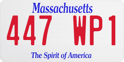 MA license plate 447WP1