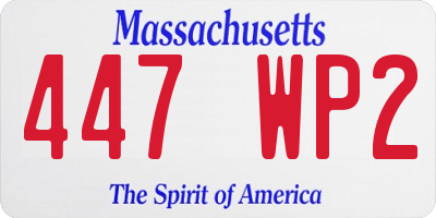 MA license plate 447WP2