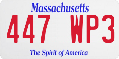 MA license plate 447WP3