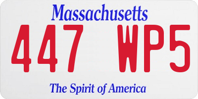 MA license plate 447WP5
