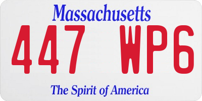 MA license plate 447WP6