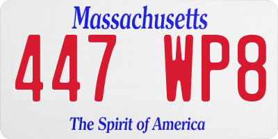 MA license plate 447WP8