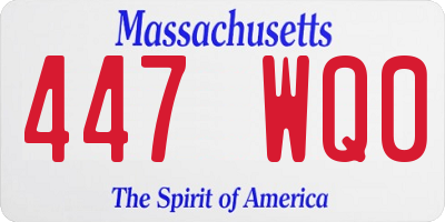 MA license plate 447WQ0