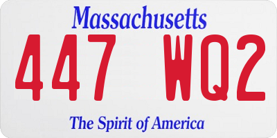 MA license plate 447WQ2