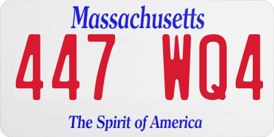 MA license plate 447WQ4