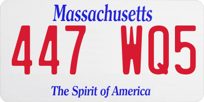 MA license plate 447WQ5