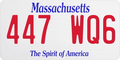 MA license plate 447WQ6