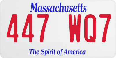 MA license plate 447WQ7