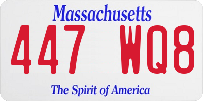 MA license plate 447WQ8