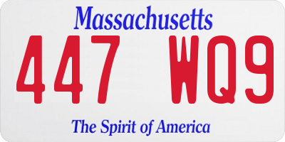 MA license plate 447WQ9