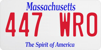 MA license plate 447WR0