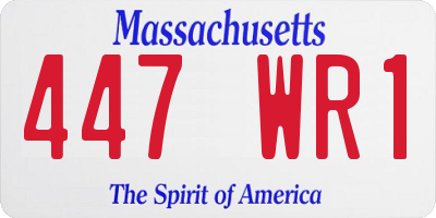MA license plate 447WR1