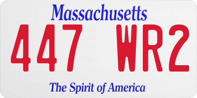 MA license plate 447WR2