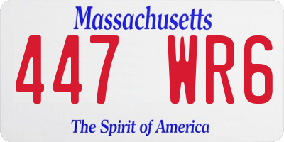 MA license plate 447WR6