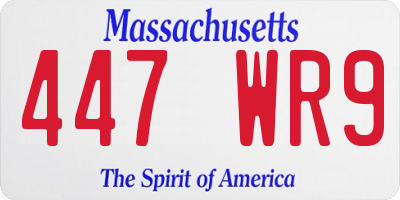 MA license plate 447WR9