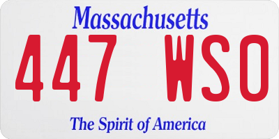 MA license plate 447WS0