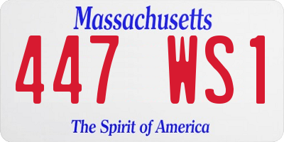 MA license plate 447WS1