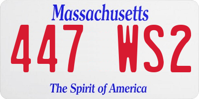 MA license plate 447WS2