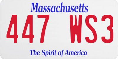 MA license plate 447WS3