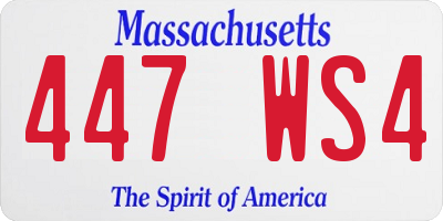 MA license plate 447WS4