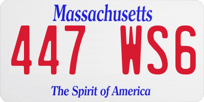 MA license plate 447WS6