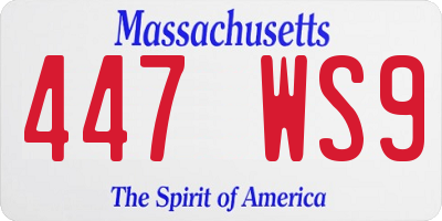 MA license plate 447WS9
