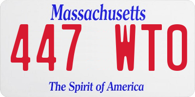 MA license plate 447WT0
