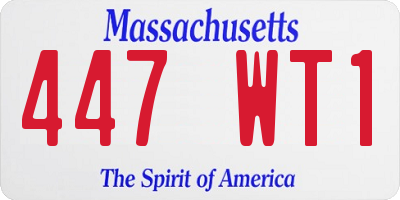MA license plate 447WT1