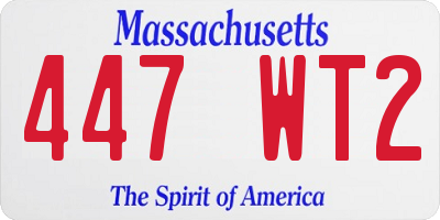 MA license plate 447WT2