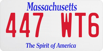 MA license plate 447WT6