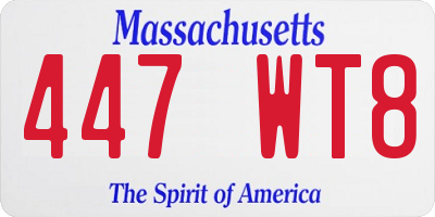 MA license plate 447WT8