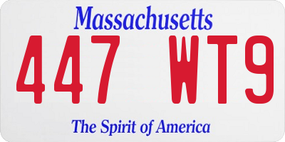 MA license plate 447WT9