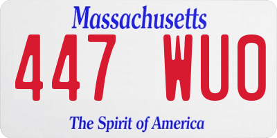 MA license plate 447WU0