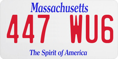 MA license plate 447WU6