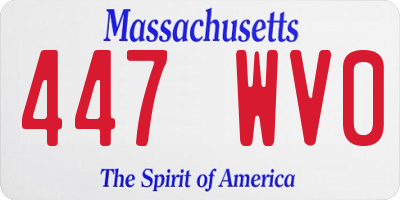 MA license plate 447WV0