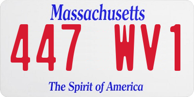 MA license plate 447WV1