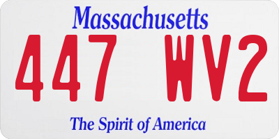 MA license plate 447WV2