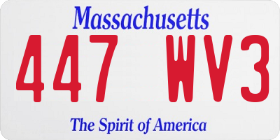 MA license plate 447WV3