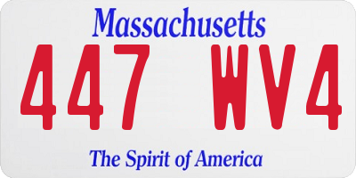 MA license plate 447WV4