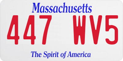MA license plate 447WV5