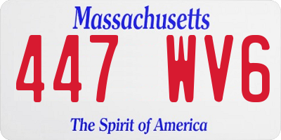MA license plate 447WV6