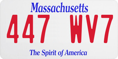 MA license plate 447WV7